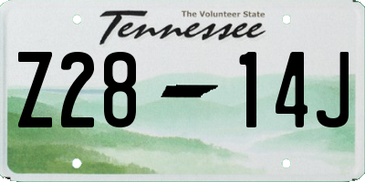 TN license plate Z2814J