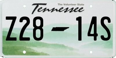 TN license plate Z2814S