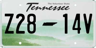 TN license plate Z2814V