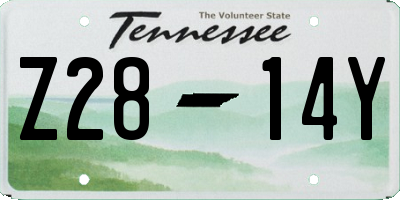 TN license plate Z2814Y