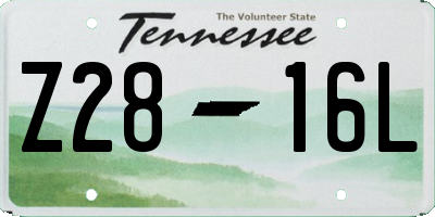 TN license plate Z2816L