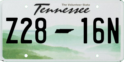 TN license plate Z2816N