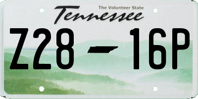 TN license plate Z2816P