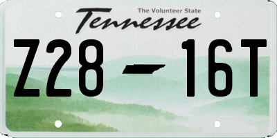 TN license plate Z2816T
