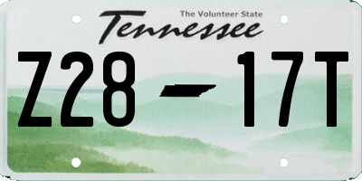 TN license plate Z2817T