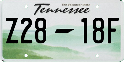 TN license plate Z2818F