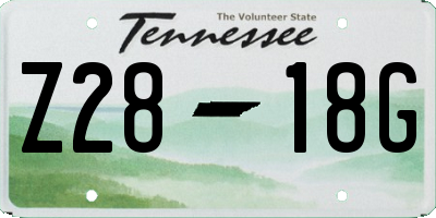 TN license plate Z2818G