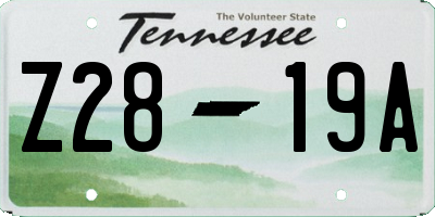 TN license plate Z2819A