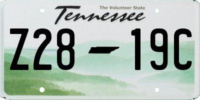 TN license plate Z2819C