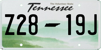 TN license plate Z2819J