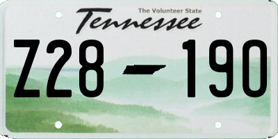 TN license plate Z2819O
