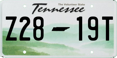 TN license plate Z2819T