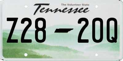TN license plate Z2820Q