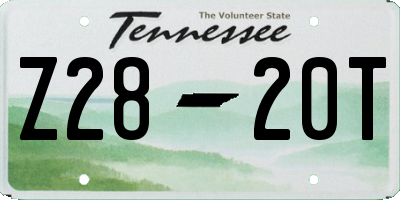 TN license plate Z2820T
