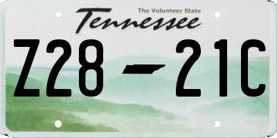 TN license plate Z2821C