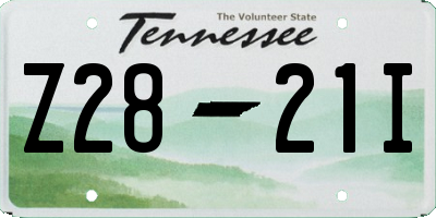 TN license plate Z2821I