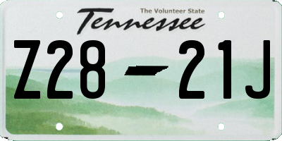 TN license plate Z2821J