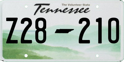 TN license plate Z2821O