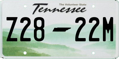 TN license plate Z2822M
