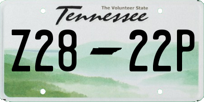 TN license plate Z2822P