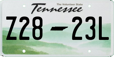 TN license plate Z2823L