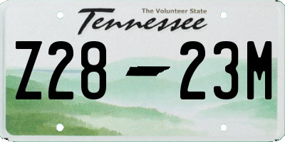 TN license plate Z2823M