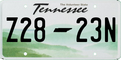 TN license plate Z2823N