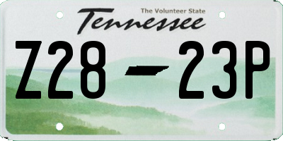 TN license plate Z2823P