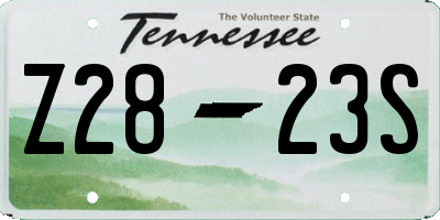 TN license plate Z2823S