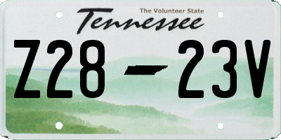 TN license plate Z2823V