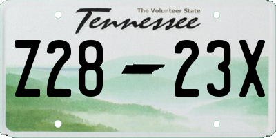 TN license plate Z2823X