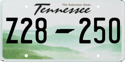 TN license plate Z2825O
