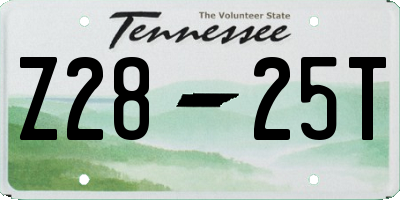 TN license plate Z2825T