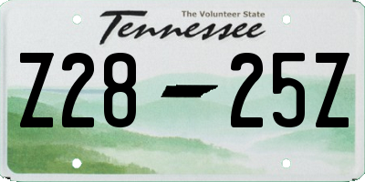 TN license plate Z2825Z