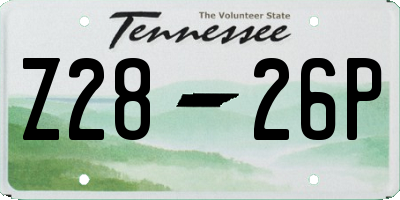 TN license plate Z2826P