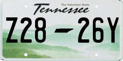 TN license plate Z2826Y