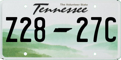 TN license plate Z2827C