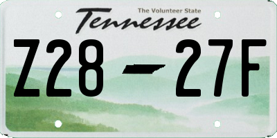 TN license plate Z2827F