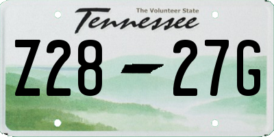 TN license plate Z2827G