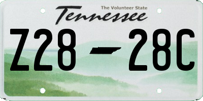 TN license plate Z2828C