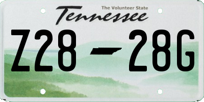 TN license plate Z2828G