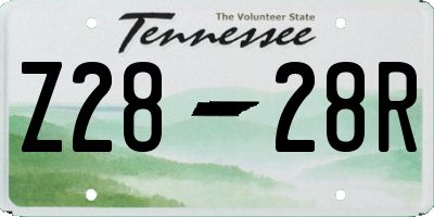 TN license plate Z2828R