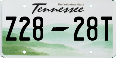 TN license plate Z2828T
