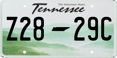 TN license plate Z2829C