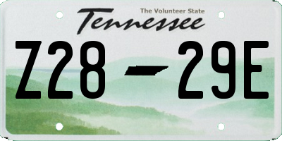 TN license plate Z2829E