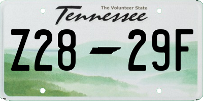 TN license plate Z2829F