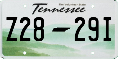 TN license plate Z2829I