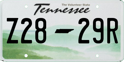 TN license plate Z2829R