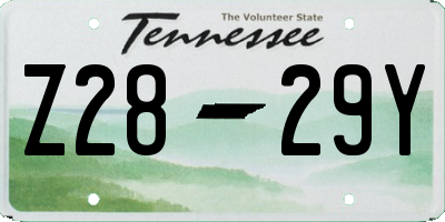 TN license plate Z2829Y