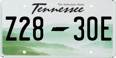 TN license plate Z2830E